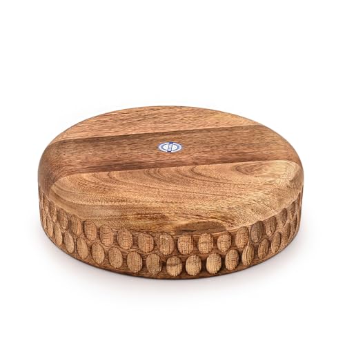 Kimona Decorative Bowl Mango Wood Centerpiece Decor Wood Bowl Key Decorative Centerpiece Bowl (10" X 10" X 2.5")