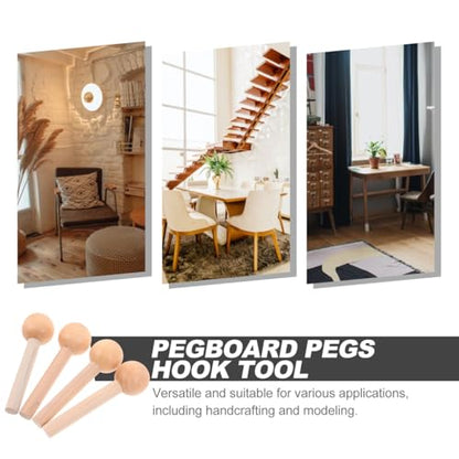 Angoily 10pcs Matchstick Hole Board Wooden Pegs Wood Hooks for Pegboard Panel Hanger for Pegboard Pegs en Hooks Stick 3.14X0.86 Inch