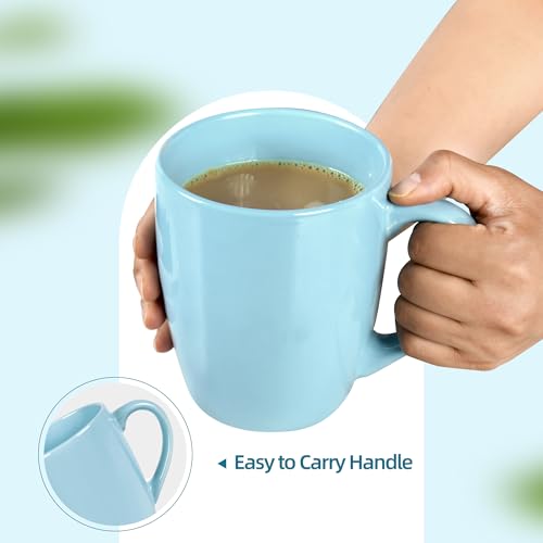 BYCNZB 27OZ Extra Large Ceramic Coffee Mug, Jumbo Coffee Mugs, Big Tea Cups with a Large Handle for Office and Home set of 2 (Light blue) - color: Light Blue