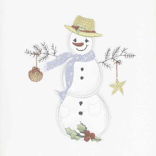 Avanti Linens - Hand Towels, Soft Cotton Velour, Embroidered, Festive Home Decor, Set of 2 (Coastal Snowman Collection) - size: 2pc Hand Towels
