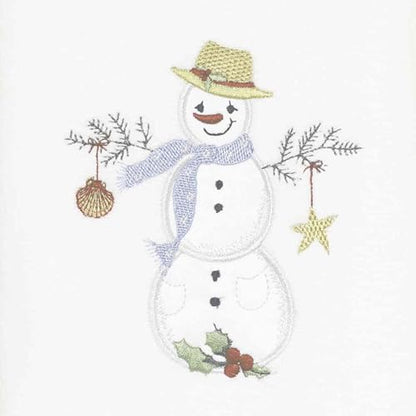 Avanti Linens - Hand Towels, Soft Cotton Velour, Embroidered, Festive Home Decor, Set of 2 (Coastal Snowman Collection) - size: 2pc Hand Towels