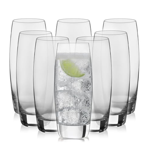 Libbey Signature Kentfield Glass Tumbler Set of 8, Elegant Heavy Base Glass Tumblers with Wide Rim, Tapered 16 oz Drinkware Set for Water and Drinks - color: Kentfield