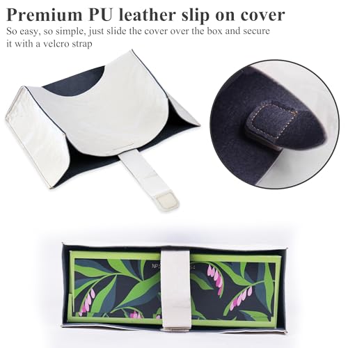 Hand Towels Box Cover,PU Leather Tissue Box Cover Holder Compatible with Kleenex Disposable Paper Hand Towels Suitable for Dining,Kitchen,Bathroom(1-White) - color: 1-white