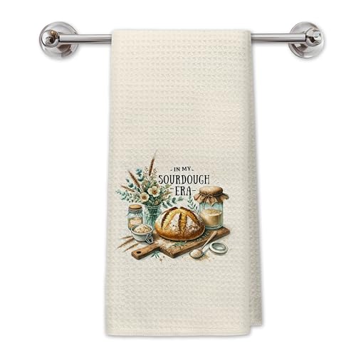 Funny Baking Gifts Kitchen Baking Towels, Gifts for Women Sourdough Bakers, in My Sourdough Era Floral Hand Dish Towels for Kitchen, 16x24 Inch - color: Kitchen-100