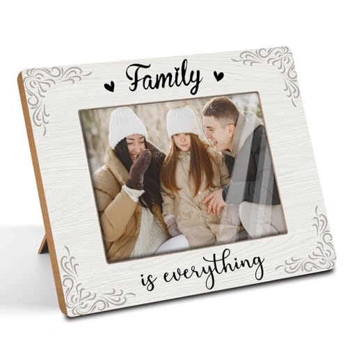Family is Everyting Wood Picture Frame,Warm Home Desk Decor Gifts for Mom, Dad, or Grandparents，Housewarming Gift for Friends Fits 5x7Inch (Family-3) - color: Family-3