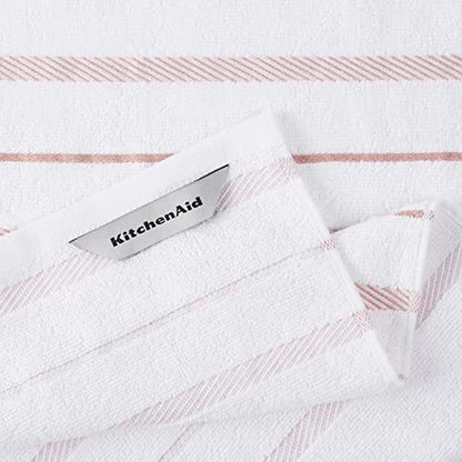 KitchenAid Albany Kitchen Towel 4-Pack Set, Dried Rose/White, 16"x26", (Pack of 2) - color: Dried Rose, size: 16"x26" (Pack of 2)
