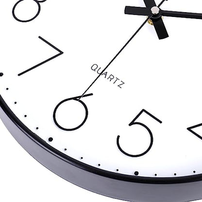 Small Wall Clock Black Wall Clocks Silent Non-Ticking for Bedroom Bathroom Kitchen(8 Inch) - color: Black, size: 8 Inch