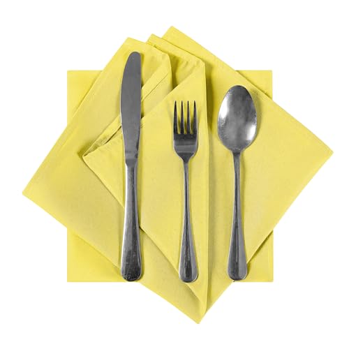 Bailarina Cloth Napkins Set of 80,17x17 inches Dinner Napkins Cloth Washable,Polyester Square Table Cloth Napkin Bulk with Hemmed Edges Ideal for Banquets, Parties and Weddings-Yellow - color: Yellow
