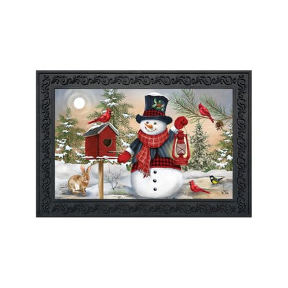 Briarwood Lane Doormat 30x18 Indoor Outdoor Snowman and Friends Winter for Winter Doormat