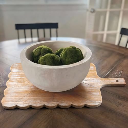 Sintuff Large Acacia Wood Scallop Cutting Board 18 x 10 Wooden Dinner Plate Scalloped Wood Tray Decorative Pastry Dishes for Kitchen Cake Bread Baking Cheese Display