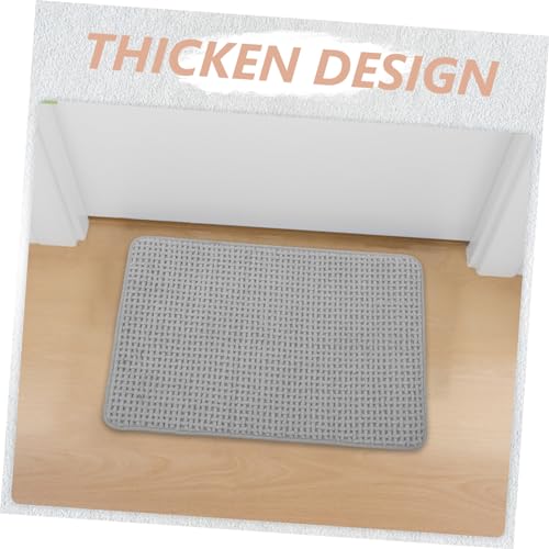 ABOOFAN Chenille Bath Rugs Slip Floor Mat Thick Bathroom Rug Absorbent Kitchen Mat - color: Grey