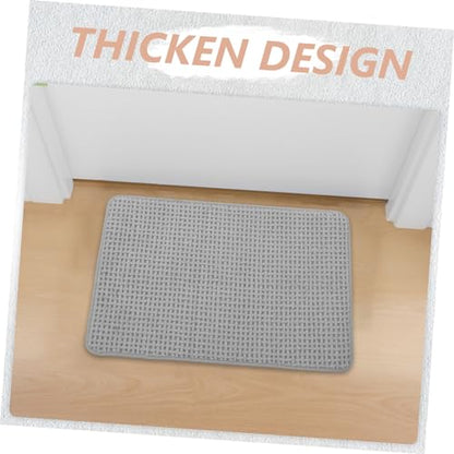 ABOOFAN Chenille Bath Rugs Slip Floor Mat Thick Bathroom Rug Absorbent Kitchen Mat - color: Grey