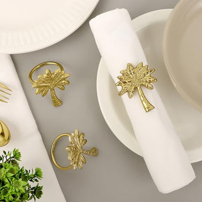 Napkin Ring Set of 12, Fall Thanksgiving Christmas Napkin Rings, Festival Metal Napkin Rings Holders, Napkin Ring Bulk for Wedding, Party, Elegant Table Settings Gift Ideas (Gold) - ALPHA Living HOME - color: Old Gold, size: 12- Pack