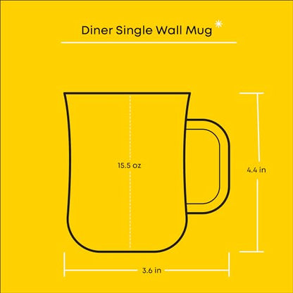 JoyJolt Glass Coffee Cups - 15.5oz Diner Coffee Mug Set of 4. Clear Coffee Mugs, Cappuccino & Latte Glasses - size: Set of 4