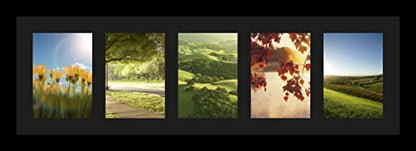 ArtToFrames Collage Photo Frame Single Mat with 5-5x7 Openings with Satin Black Frame and Black mat. - color: 5 - 5x7 - (2137), size: Black