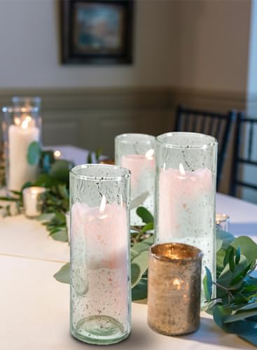 Serene Spaces Living 7" Speckled Green Glass Bud Vases, Tall & Slender Floral Vase, Perfect for Floral Arrangements at Home, Office, Wedding Tablescapes, Celebratory Events, Set of 4 - size: Extra Small - Set of 4