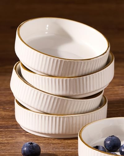 famiware Ceramic Soy Sauce Dish, 4oz Dipping Bowls Set of 8, White | Individual Dip Sauce Cups/Dishes/Plates, Small Serving Bowls for Side Dishes, Condiments, Sushi, Appetizers, Reactive Glaze - color: White, size: 8pcs