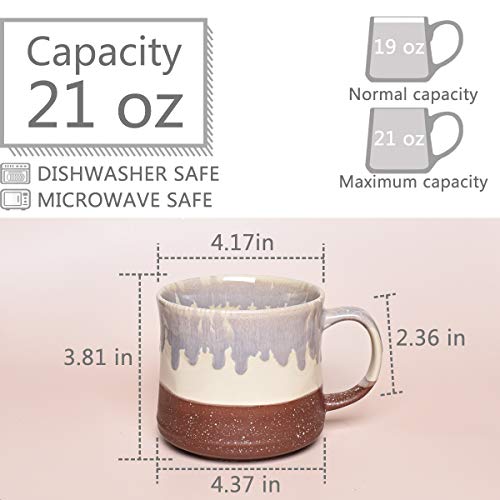 Bosmarlin Large Ceramic Coffee Mug, Big Tea Cup, 7 Colors to Choose, 21 Oz, Dishwasher and Microwave Safe, 1 PCS (Red) - color: Red