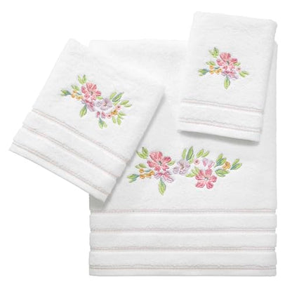 Izod - Bathroom Towel Set, 100% Soft and Absorbent Cotton Hand, Fingertip & Bath Towel, Floral Home Decor, Set of 3 (Catalina)