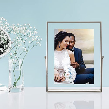 Lawrence Frames Metal Easel Float Picture Frame, 5x7, Silver - color: Silver, size: 5x7