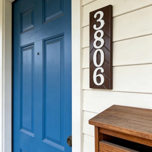 Personalized Vertical Address Plate,House Number Sign,House Numbers Sign for Outside,Custom Wood Address Numbers for House Modern House Numbers,Street Name Address Sign,Great Housewarming Gifts Idea (vertical address signs) - color: vertical address signs