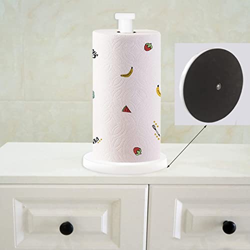 White Paper Towel Holder - Countertop Standing Holder for Kitchen - color: White