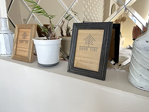 Rustic Wooden Square Picture Frames 4x4 - Set of 2-100% Natural Solid Eco Wood with Real Glass for Wall Mounting and Tabletop Display Photo Frame - Charcoal - color: Charcoal