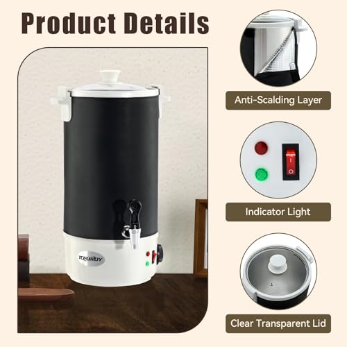 TCFUNDY Wax Melter for Candle Making 10L Black, Electric Non-Stick Candle Wax Melter Pot 10L, DIY Candle Making Kit for Adults, Soy Wax and Beeswax Candle Maker - color: Black