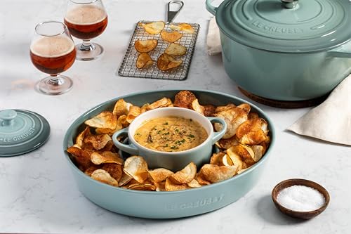 Le Creuset Stoneware Signature Oval Chip and Dip Platter, 13", Marseille - color: Marseille