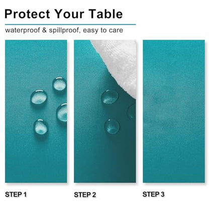 2 Pieces Turquoise Square Tablecloth, 30 x 30 Inch | Water Resistant, Wrinkle Resistant, Spillproof, Washable Fabric Polyester Table Cloth for Dining/Spring/Banquet/Party/Picnic - color: Turquoise, size: 30"x30"|2 Pack