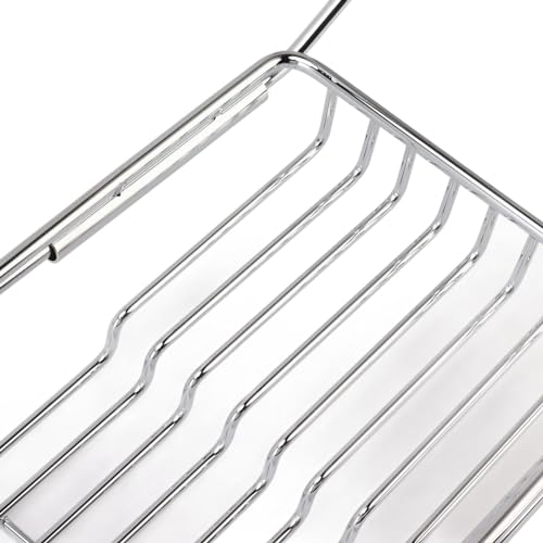 Metal Marble Bathtub Rack, Bathtub Caddy Tray Stainless Steel Shower Caddy Tray with Extending Sides, Bathroom Trays (Silver White) - size: Silver White