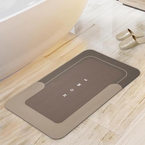 Housego Absorbent Bath Mat, Quick Dry Bath Rug, 16.93x26.77 Inch, Brown | Absorbent Bath Mat Magic Rug; Quick Drying Magic Bath Mat Non-Slip Floor Rug Rubber Backed for Bathroom Kitchen Shower Sink - color: Brown, size: 1'5" x 2'3" (Rectangular)