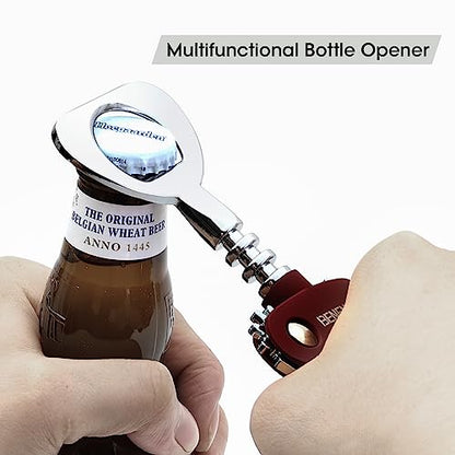 Beneno Wine Opener, Premium Wing Corkscrew Wine Bottle Opener, Purple | Durable Solid Zinc Alloy Body, Precise Sharp-Edged Screw, Ergonomic Non-Slip Grip Wing Handle, Multifunctional Bottle Openers - color: Purple