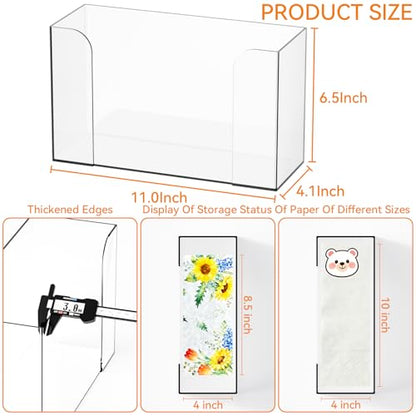 Clear Bathroom Paper Towel Dispenser,11″ Long Acrylic Trifold Paper Towel Holder,Lucite Multifold Paper Towel Dispenser for Papertowel,Z-fold,Folded,C fold,Tri Fold and Paper Napkin Holder,Pack of 1