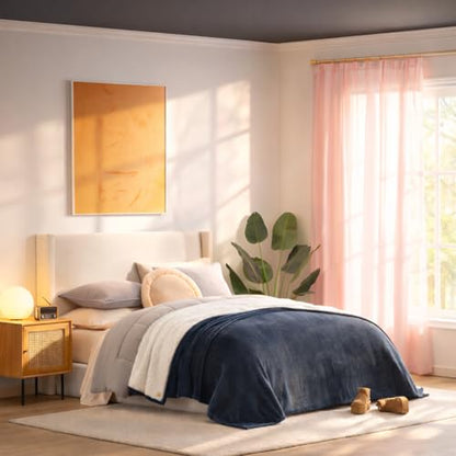 UGG Nita King Blanket, Reversible Plush Fleece, 110" x 90", Blue | Fits King & California King Beds, UGG Fluff Plush Face, Smooth UGG Fluff Reverse, OEKO-TEX Compliant, Warm & Cozy, Oversized - color: Blue, size: King/Cal King