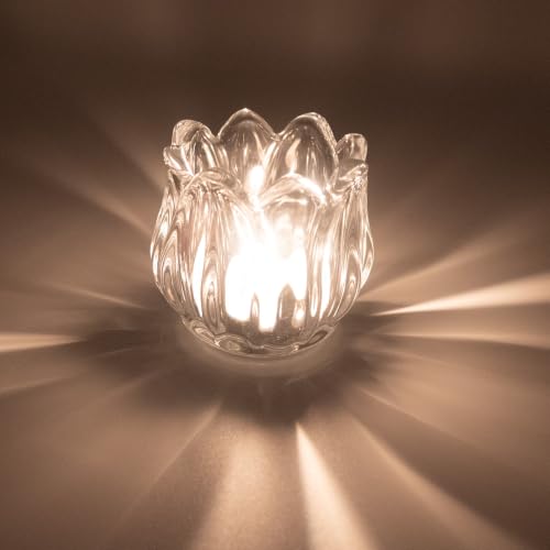 Votive Glass Tealight Candle Holders, Candles Not Included (Transparent Tulip-12 Pcs) - color: Transparent Tulip-12 Pcs