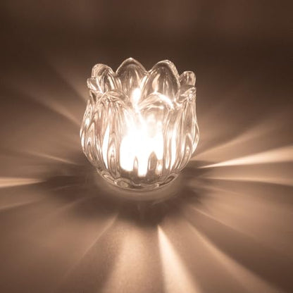 Votive Glass Tealight Candle Holders, Candles Not Included (Transparent Tulip-12 Pcs) - color: Transparent Tulip-12 Pcs