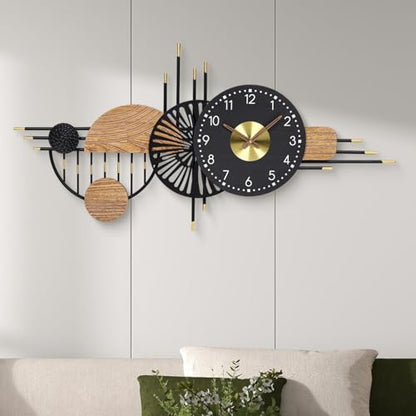 39x19 Inch Modern Silent Wall Clock Battery Powered for Living Room | Quartz Movement, Easy-Read Dial, Sleek Accent for Bedrooms, Kitchens, Offices, Entryways, and Gifting - color: I - 39x19 in
