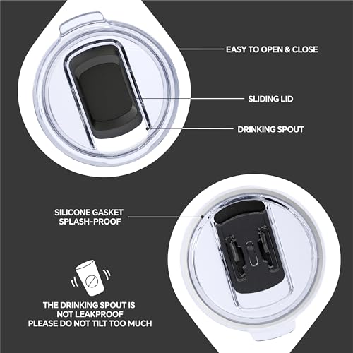 Ideus 20 oz Tumbler, Travel Coffee Mug with Splash Proof Sliding Lid, Double Wall Stainless Steel Vacuum Insulated Coffee Mug for Home and Office, Keep Beverages Hot or Cold, Black - color: Black