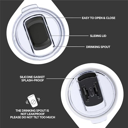 Ideus 20 oz Tumbler, Travel Coffee Mug with Splash Proof Sliding Lid, Double Wall Stainless Steel Vacuum Insulated Coffee Mug for Home and Office, Keep Beverages Hot or Cold, Black - color: Black