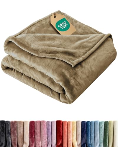 Fleece Blanket Throw XL Size - Ultra-Soft Flannel Fleece Blanket - Camel | Soft, Warm, Outdoor Picnic Blanket for Camping, Travel, Lightweight, Cozy, Anti-Static, Home Decor Gifts for Men & Women - color: 20 - Camel, size: Throw XL (50" x 70")