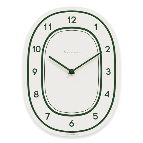 mooas Forest Flatwood Wall Clock,12" Wood Wooden Wall Clock | Non-Ticking Sweep Movement Decorative Clock Battery Operated Clock for Home Living Room Kitchen Bedroom Office School - color: Forest