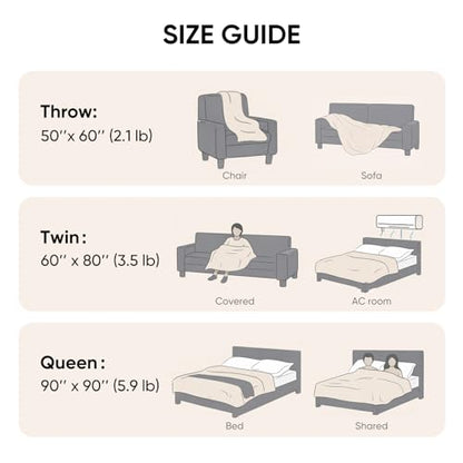 Snuggle Sac Cream Bedding Blankets Queen Size 90x90 inches, Reversible Microfiber Fluffy Fuzzy Soft Throw Cozy Knit Blanket for Women Mothers Birthday Gifts - color: Waffle Cream, size: Queen(90"x90")