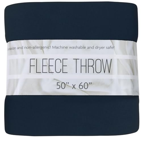 50x60 Throw Blankets, Ultra Soft Hypoallergenic Fleece Fall Throw Blanket for Livingroom, Couch, Chair, Bed, Navy Blue - color: Navy Blue