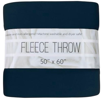 50x60 Throw Blankets, Ultra Soft Hypoallergenic Fleece Fall Throw Blanket for Livingroom, Couch, Chair, Bed, Navy Blue - color: Navy Blue