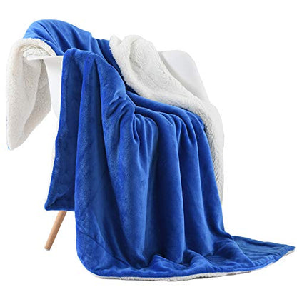 NANPIPER Throw Blanket Sherpa Flannel Blankets Soft Fuzzy Plush Fleece Microfiber for Bed/Couch (60"x80",Princess Blue) - color: Princess Blue, size: Twin
