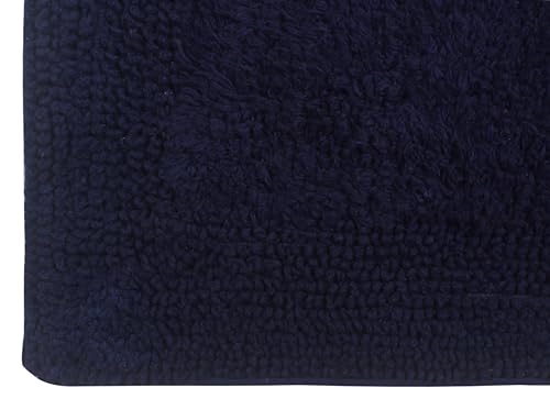 Home Weavers Luxury Collection 100% Cotton Reversible Bathroom Rugs Set, Washable Rug, Soft Cotton Extra Soft and Absorbent Bath Rug, Kitchen Mat, 2 Piece Set(S+M), Navy - color: Navy, size: 2 Piece Set(S+M)