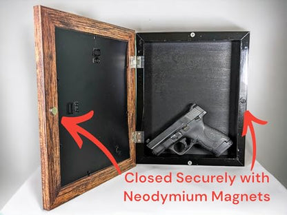 Concealment Picture Frame Hidden Gun - Secret Storage - Hidden Compartment - 8x10-5x7 - color: Black