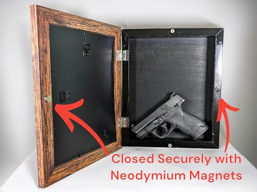 Concealment Picture Frame Hidden Gun - Secret Storage - Hidden Compartment - 8x10-5x7 - color: White