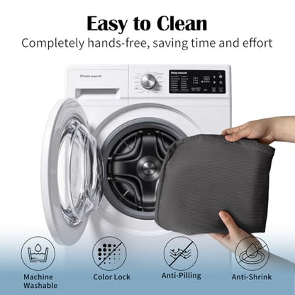 Dining Chair Cushions, Dark Gray, 17"x16", Set of 2 | 2'' Thick Cooling Gel High-Density Foam, Ties and Non-Slip Bottom, Removable Washable Cover, For Dining and Kitchen - color: Dark Gray, size: 2 Count (Pack of 1)
